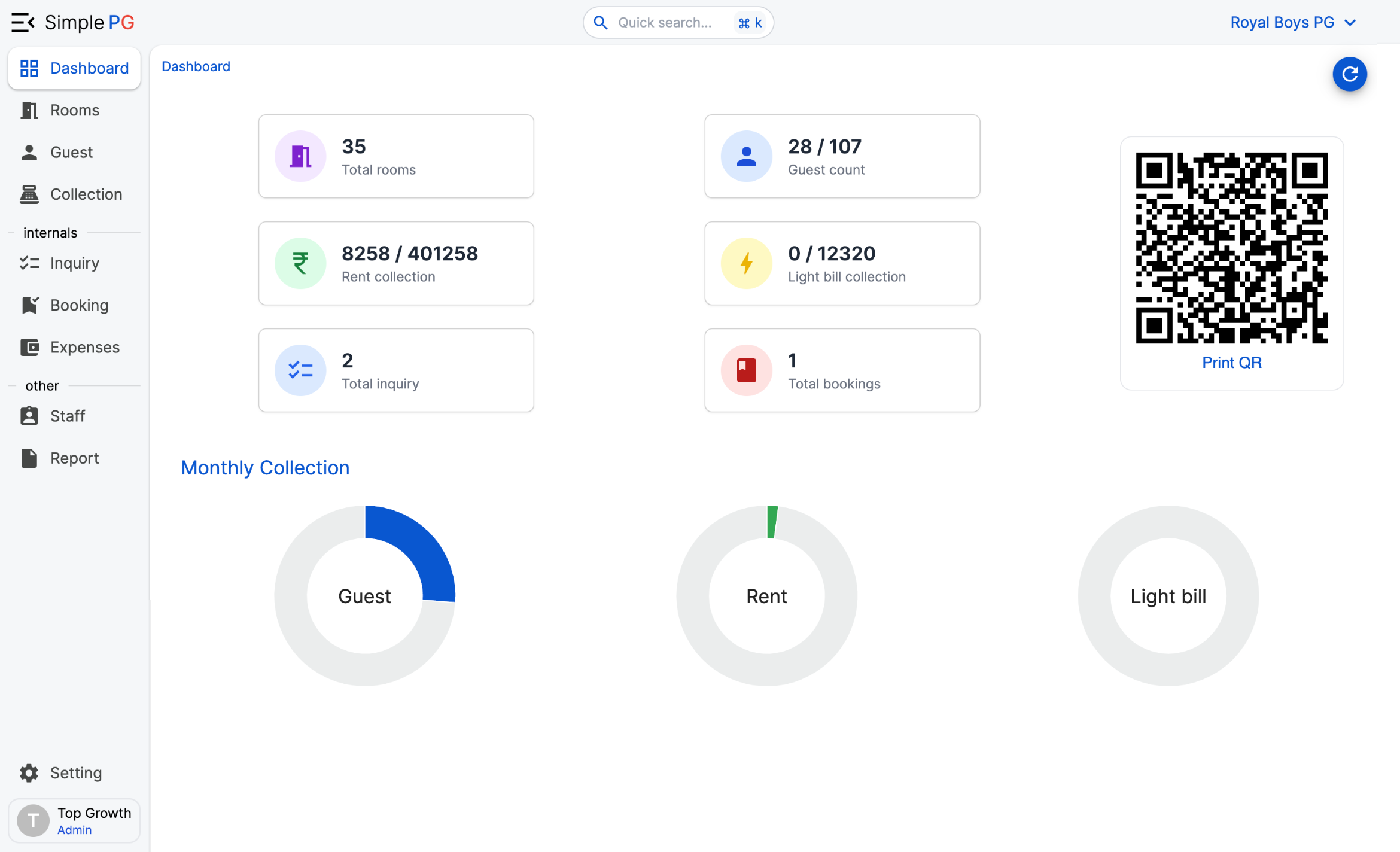 Simple PG dashboard preview